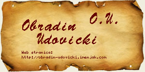 Obradin Udovički vizit kartica